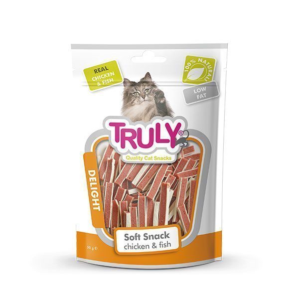 Truly Yumuşak Kedi Ödülü Tavuk-Balık Sandwich 50Gr - Lisinya