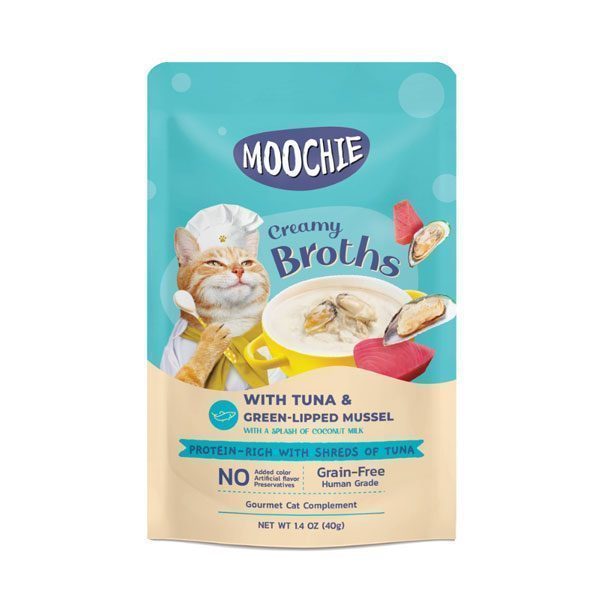 Moochie Çorba Kedi Ödülü Ton-Yeşil Dudaklı Midyeli 40 Gr