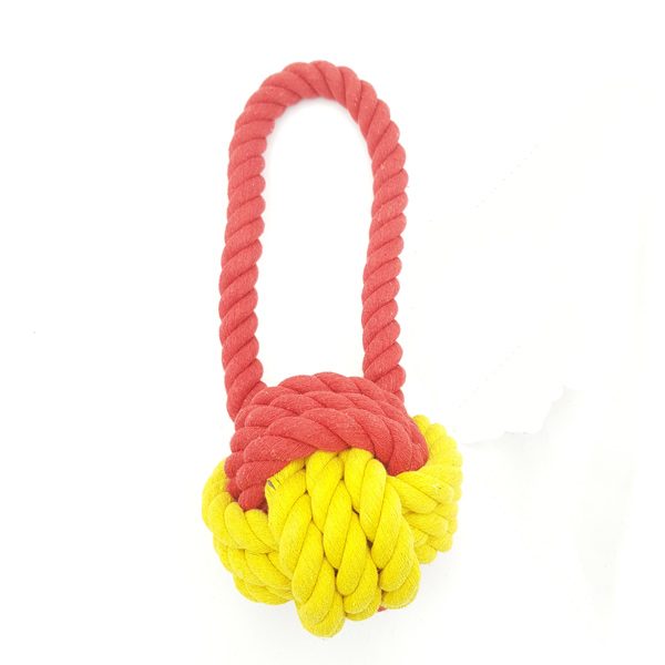 EuroDog Diş İpi Sarı İp Örme Topuzlu 18 Cm - Lisinya