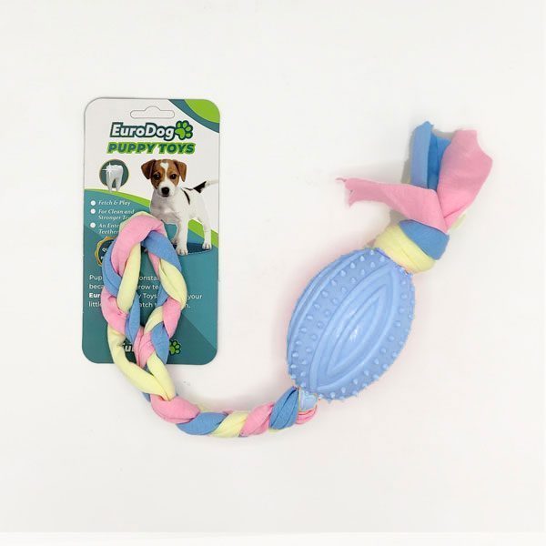 EuroDog Puppy Toys Mavi Rugby Topu Diş Kaşıma Oy. - Lisinya