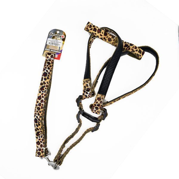 Eurodog Köpek Uzatma Tasması+Göğüs Tasması Leopar25mm 120 Cm - Lisinya