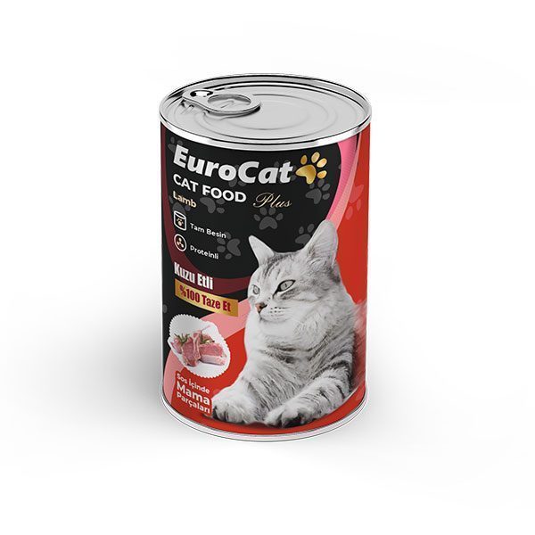 EuroCat Kuzu Parça Etli Ytş. Kedi Konserve 400 Gr - Lisinya