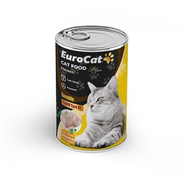 EuroCat Tavuk Parça Etli Ytş. Kedi Konserve 400 Gr - Lisinya