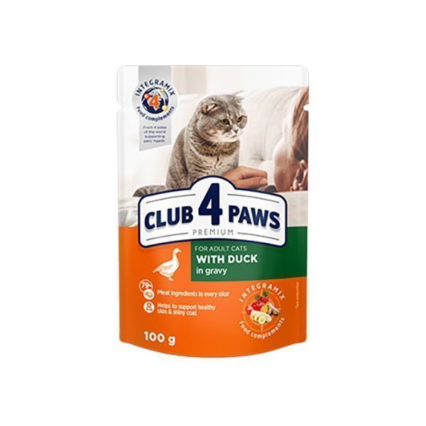 Club4Paws Ördekli Premium Pouch Kedi Maması 100Gr - Lisinya