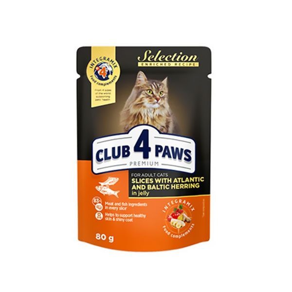 Club4Paws Atlantik-Baltık Ringa Balığı Selection Premium Kedi Maması 80 Gr - Lisinya