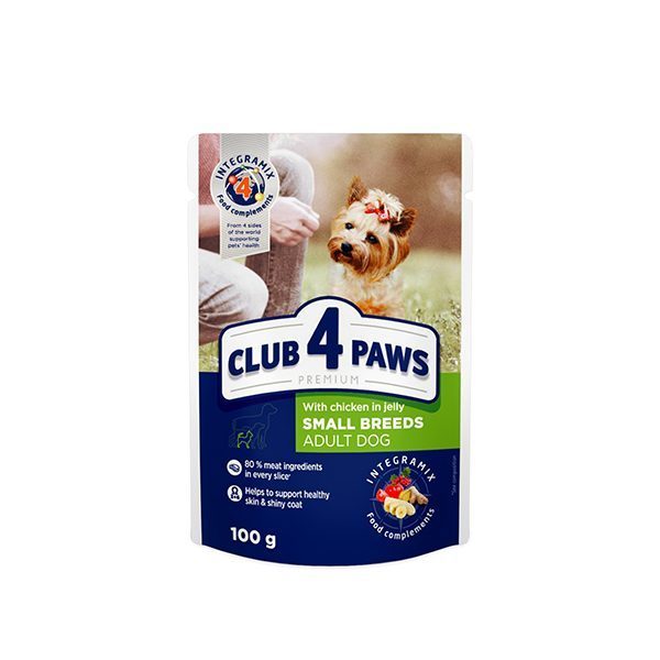 Club4Paws Tavuklu Pouch Küçük Irk Yetişkin Köpek Jöle 100 Gr - Lisinya