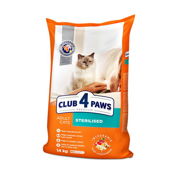 Club4Paws Premium Kısırlaştırılmış Kedi Maması 14 Kg - Lisinya