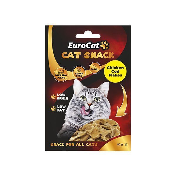 EuroCat Chicken Cod Flakes Kedi Ödül 50 Gr - Lisinya