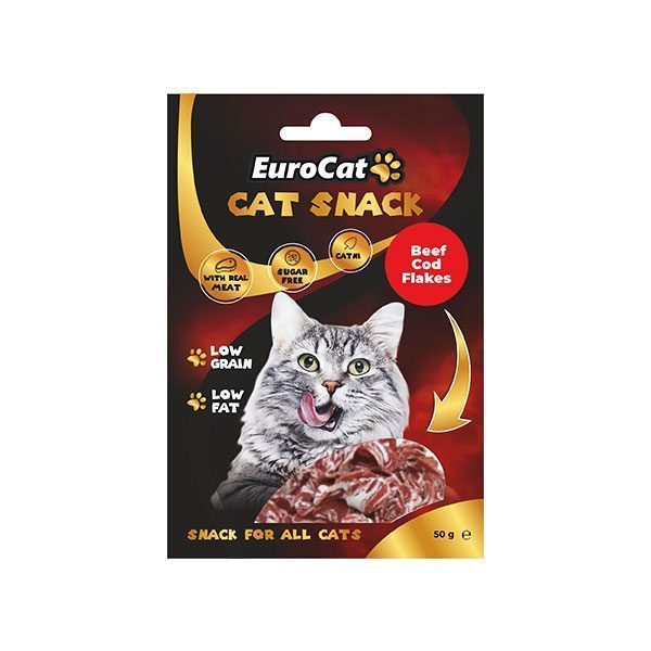 EuroCat Beef Cod Flakes Kedi Ödül 50 Gr - Lisinya