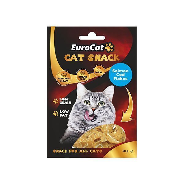 EuroCat Salmon Cod Flakes Kedi Ödül 50 Gr - Lisinya