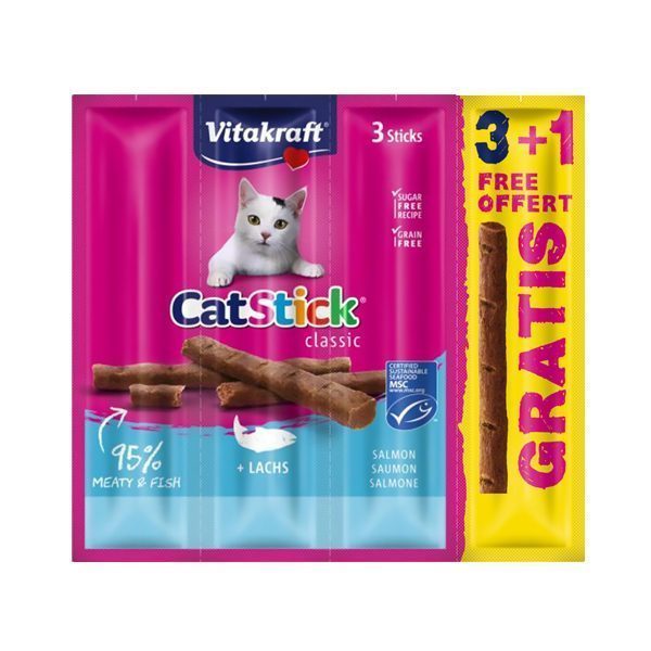 Vitakraft Cat Stick Somon+Alabalık 3+1 ad 18gr - Lisinya