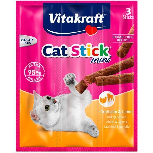 Vitakraft Sticks Hindi ve Kuzu Etli Kedi Ödülü 3x6 Gr - Lisinya