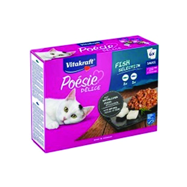 Vitakraft Poesie Delisauce Kedi Maması Seti Balıklı 85g 6+1 - Lisinya