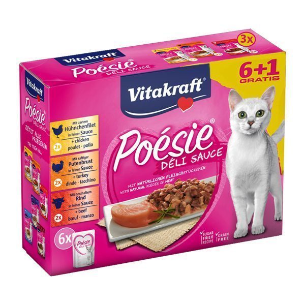 Vitakraft Poesie Soslu Karışık Etli Kedi Konservesi 6+1 Hediyeli 85 Gr - Lisinya