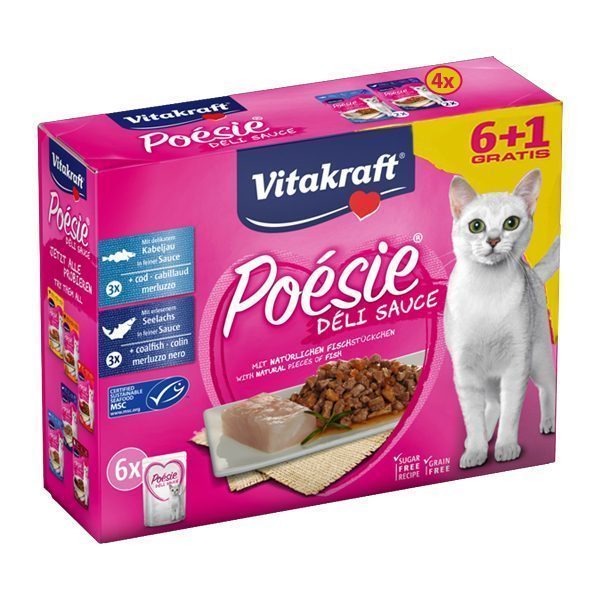 Vitakraft Poesie Soslu Karışık Balık Etli Kedi Konservesi 6+1 Hediyeli 85 Gr - Lisinya