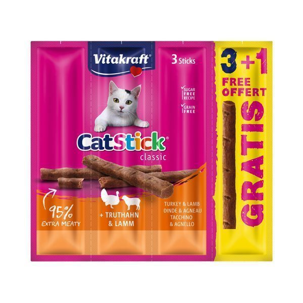 Vitakraft Cat Stick Kuzu+Hindi 3+1 Ad 18gr - Lisinya