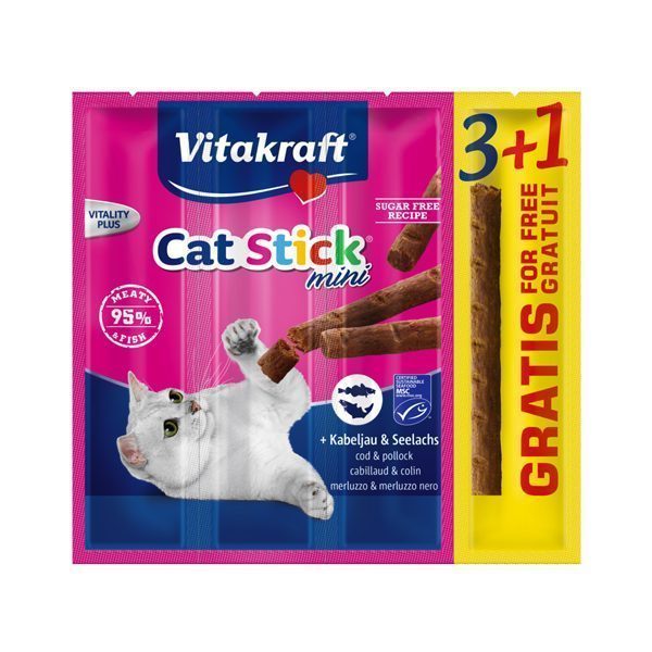 Vitakraft Cat Stick Morina+Deniz Ürünleri 3+1Ad 18gr - Lisinya