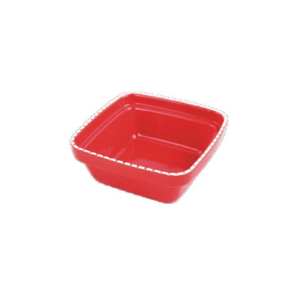 Pawise Dog Square Ceramic Bowl 550 Ml -Red - Lisinya