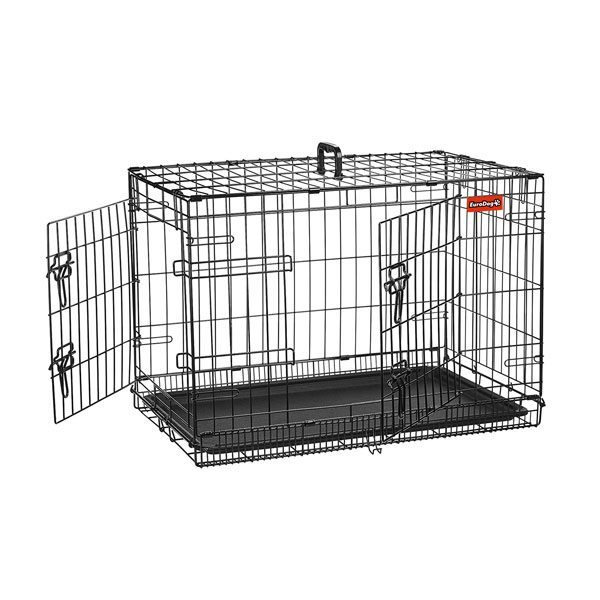 EuroDog Metal Köpek Kafesi Çift Kapılı 122x76x80 cm - Lisinya