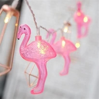 10lu Pilli Led Flamingo Dekoratif Işık Zinciri Aydınlatma 1,5 Mt ( Lisinya )