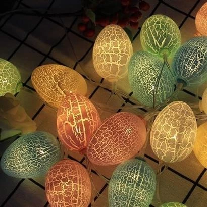 10lu Renkli Yumurta Şeklinde Dekoratif Dolama Led Aydınlatma ( Lisinya )