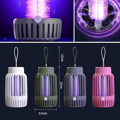 2'si 1 Arada Şarjlı,mor Uv Işıklı Sinek Öldürme Aparatı Ve  Kamp Tipi Askılı Gece Lambası