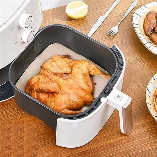 200 Adet Air Fryer Pişirme Kağıdı Tek Kullanımlık Pişirme Kağıdı Delikli Kare Model