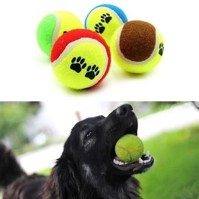 3lü Renkli Desenli Tenis Topu Kedi Köpek Oyuncağı ( Lisinya )