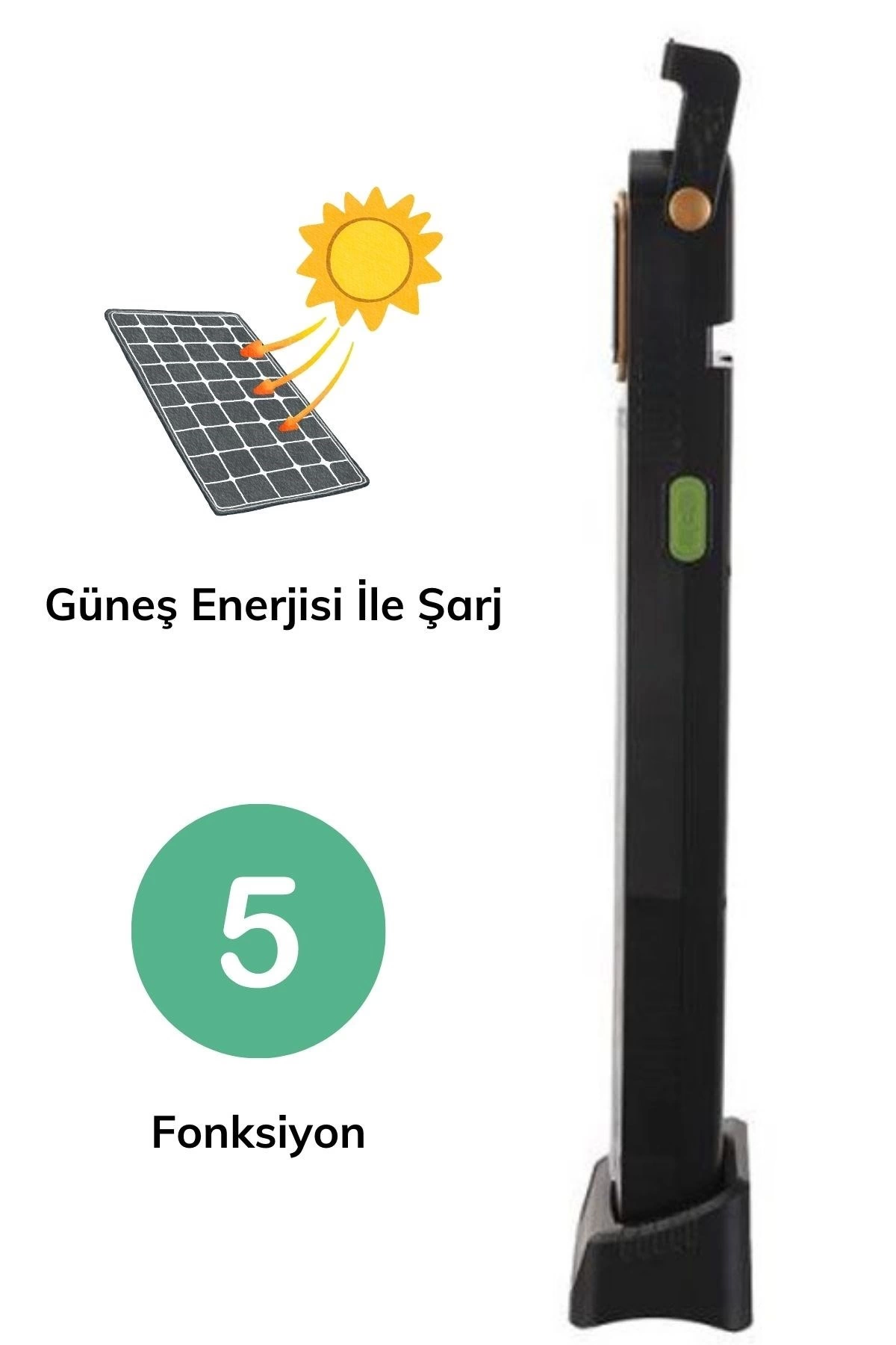 5 Fonksiyonlu Güneş Enerjisi İle Şarj Olabilen 48 Ledli Işıldak,aydınlatma Pr-3838