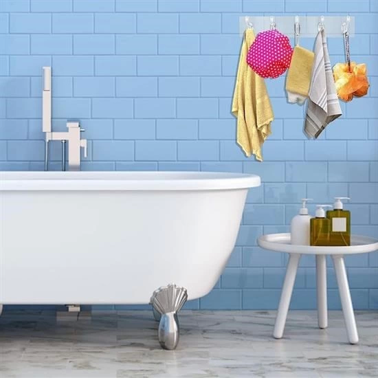 5'li Güçlü Yapışkanlı Şeffaf Duvar Askısı Banyo Mutfak Düzenleyici Pratik Askılık