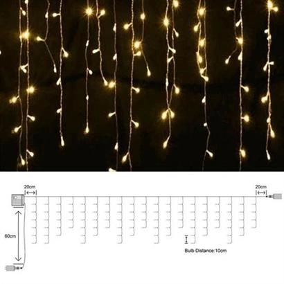 8 Fonksiyonlu 16 Saçaklı Perde Led 3 X 1 (günışığı) ( Lisinya )