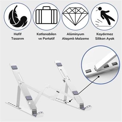 Ayarlanabilir Dizüstü Destek Tabanı Tamamen Katlanabilir Taşınabilir Laptop Yükseltici ( Lisinya )