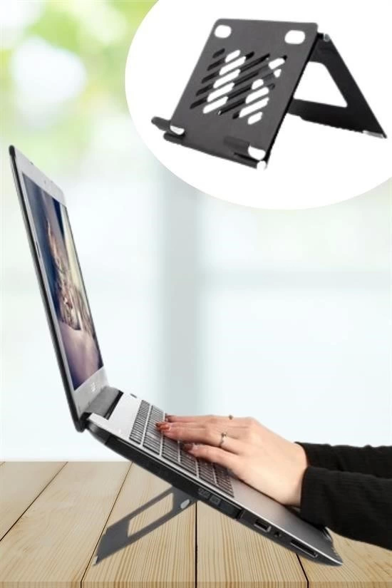 ®  Ayarlanabilir Metal Dizüstü Destek Tabanı Katlanabilir Taşınabilir Laptop Sehpası Standı