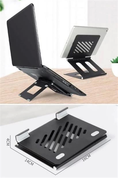 ®  Ayarlanabilir Metal Dizüstü Destek Tabanı Katlanabilir Taşınabilir Laptop Sehpası Standı ( Lisinya )