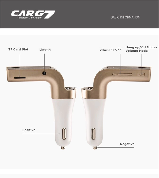 Carg7 Bluetooth Araç Fm Transmitter Usb Girişli ( Lisinya )