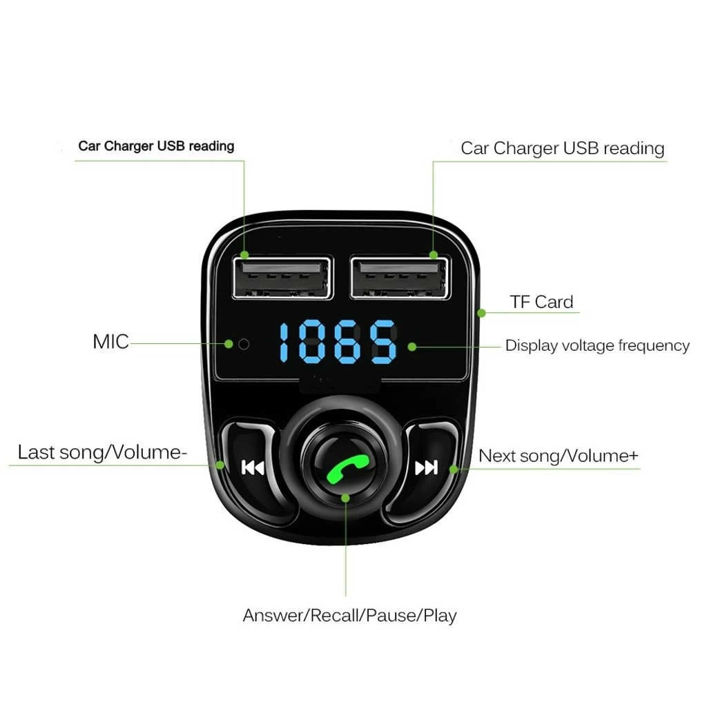 Carx8 Bluetooth Araç Kiti Fm Transmitter ( Lisinya )