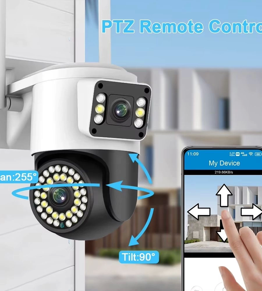 4mp Yoosee Çift Lens Ip Kamera - Wıfı Açık Otomatik İzleme, Su Geçirmez Kablosuz Güvenlik Ev Kamerası, Renkli Gece Görüş