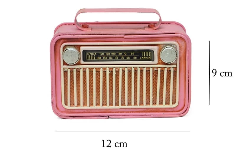 Vintage Tasarım Dekoratif Metal Radyo ( Lisinya )