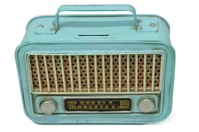 Vintage Tasarım Dekoratif Metal Radyo Kumbara