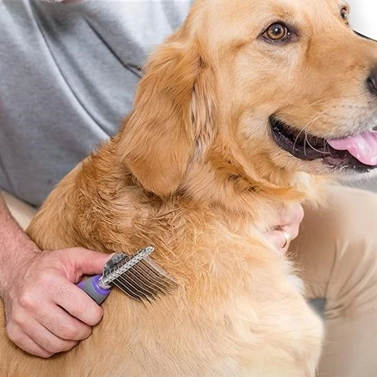 Düğüm Açıcı Pet Fırçası Emniyetli Uzun Ve Çelik Dişli Kedi Köpek Tüy Kıtık Açma Tarağı