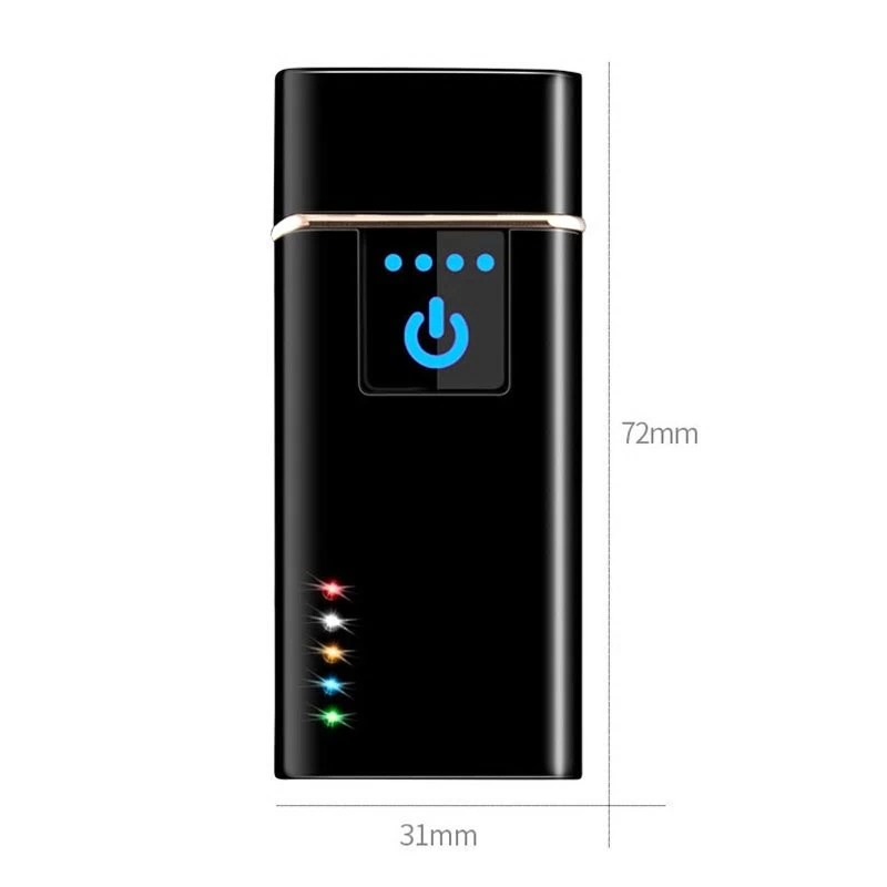 Elektronik Şarj Edilebilir Alevsiz Usb Dokunmatik Siyah Çakmak - Kutulu ( Lisinya )