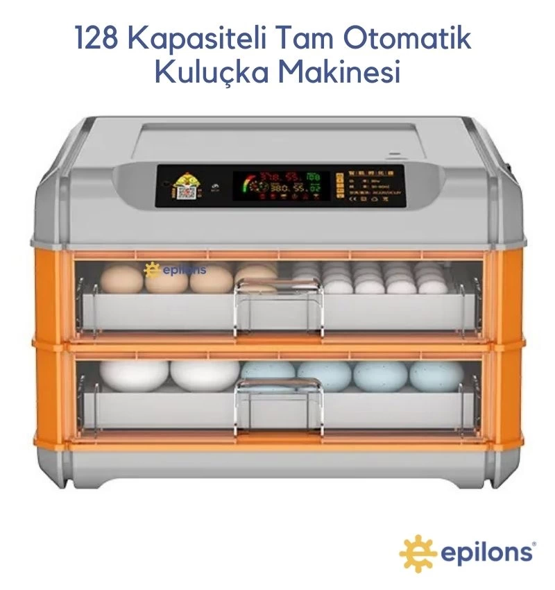 Epo-128 Yumurtalık 5 Programlı Tam Otomatik Kuluçka Makinesi İncubator ( Lisinya )