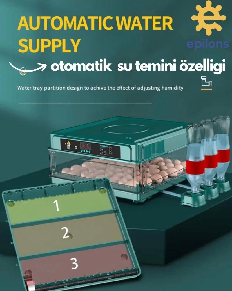 Epo-130my Kuluçka Makinesi | 130 Yumurtalık, Yedek Motorlu İncubator ( Lisinya )