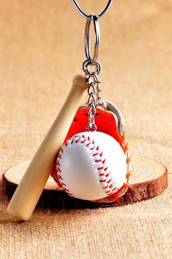 Gerçekçi Beyzbol Tasarımlı Şık Anahtarlık Kolye Çanta Süsü Baseball Keychain