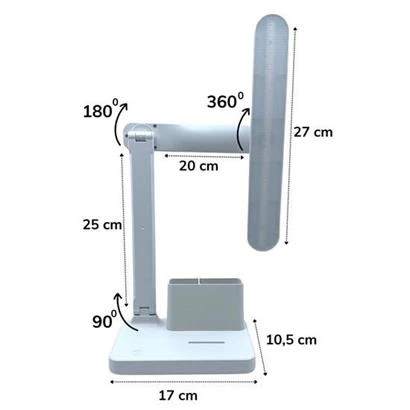 Kalemlikli Usb Şarjlı Dokunmatik 3 Kademeli Özel Göz Korumalı Led Lityum Masa Lambası ( Lisinya )