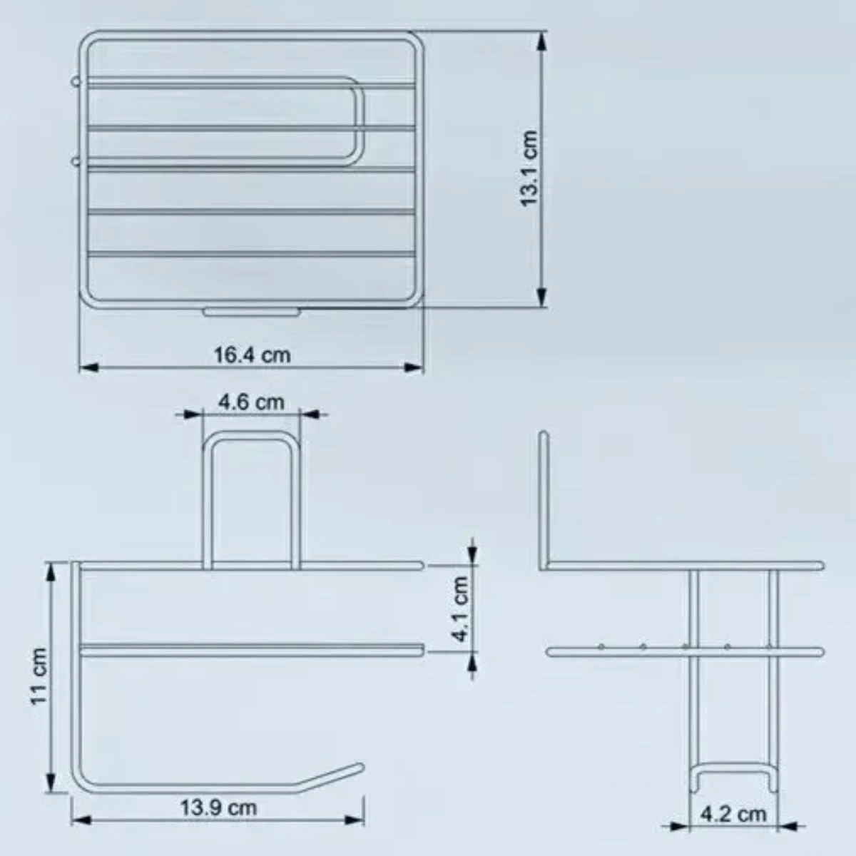 Kendiliğinden Yapışkanlı Tuvalet Kağıdı Tutacağı Ve Yedek Raf - Siyah Modern Metal Tasarım