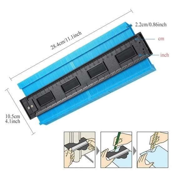 Kontur Ölçüm Cihazı Ahşap Fayans Şekillendirme Kalıbı 24 Cm