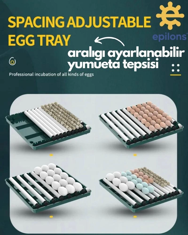 Kuluçka Makinesi 130 Tavuk Yumurtalı Extra Yedek Motorlu İncubator ( Lisinya )