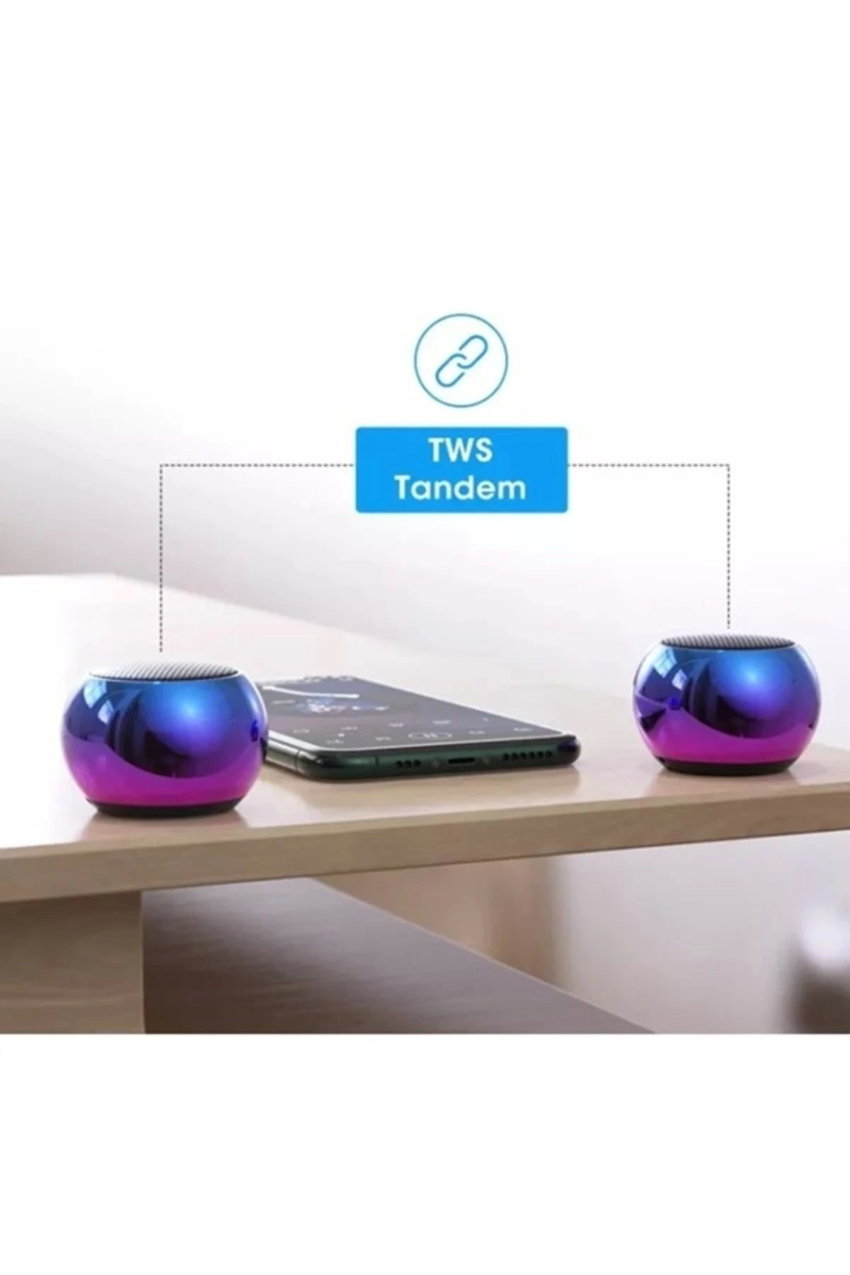 Metal Mini Kablosuz Hoparlör Şarjlı 4w Mini Bluetooth Speaker Tws Özellikli Ses Bombası ( Lisinya )