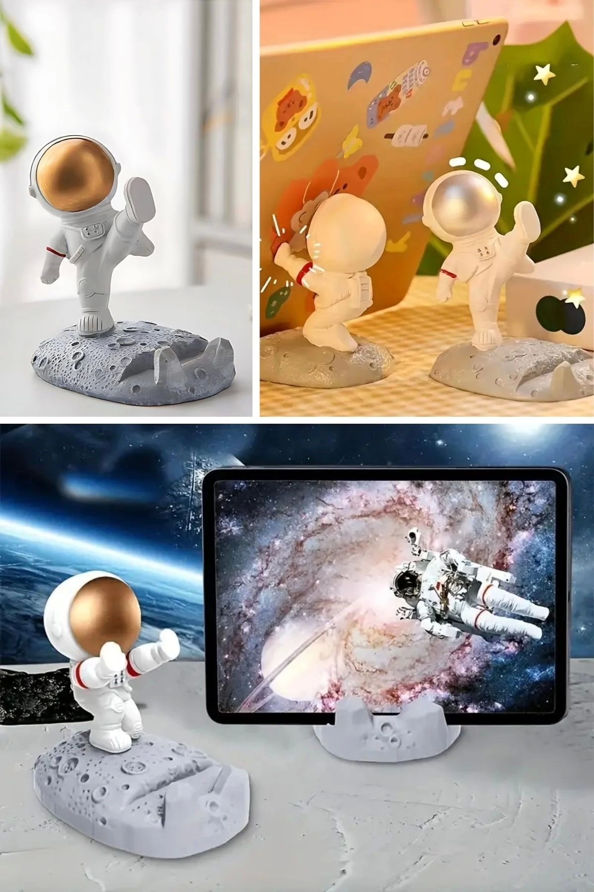 Mini Astronot Model Telefon Ve Tablet Tutucu Standı